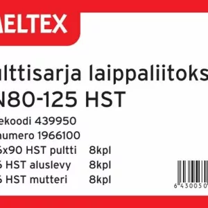 Pulttisarja laippaliitoksiin DN80-125  M16x80mm